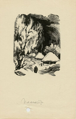 Козловский Константин Степанович. Лот из 20 двух иллюстраций к различным произведениям с приложением четырех рукописных писем автора, адресованных коллекционеру М.В. Трухницкому